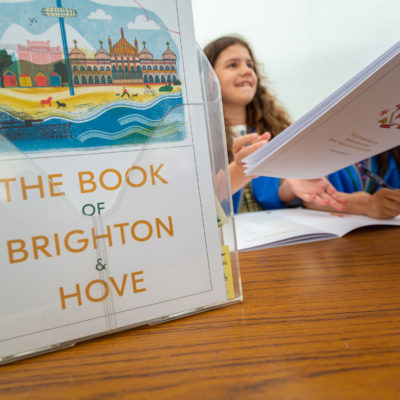 The Book of Brighton and Hove signing at the launch event in May 2022